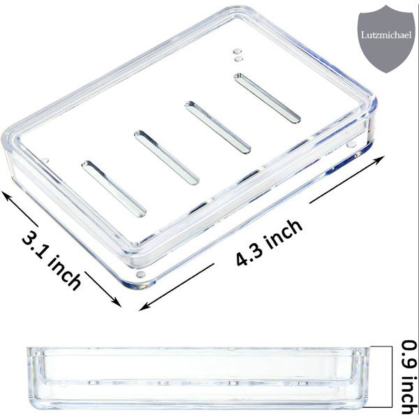 Rebrilliant 4 Pack Soap Holders, Soap Dish, Soap Saver, Clear Bar Soap Holders for Shower, Sink